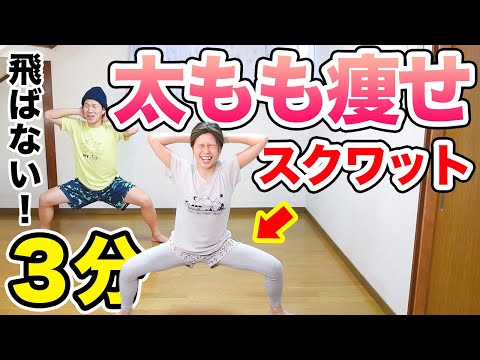 【飛ばない３分】【内もも燃焼】太もも痩せスクワットで-５cmを目指そぉおお！！