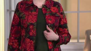 Isaac Mizrahi Live! Denim Jacket with Floral Print on QVC