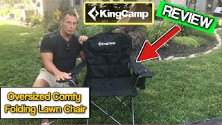 KingCamp Heavy Duty Oversized Comfy Folding Outdoor Portable Lawn Adults Bag Chair with Cooler