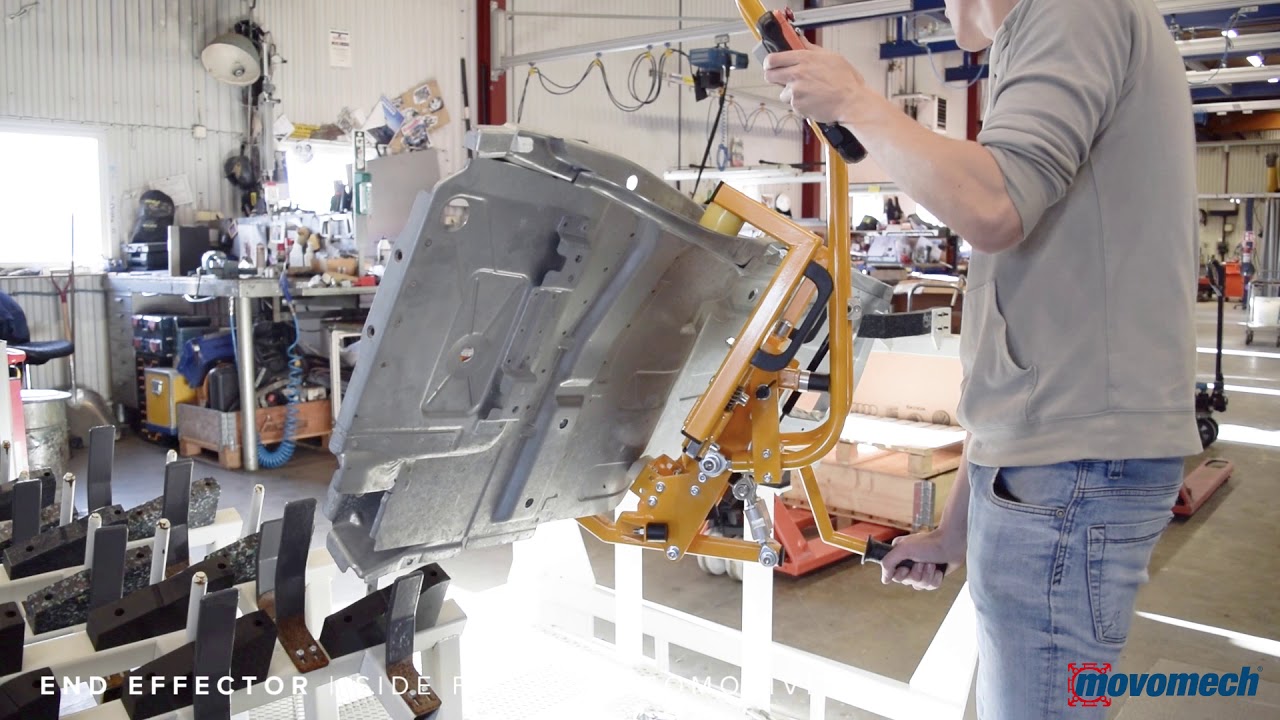 Lifting equipment for handling of automotive SIDE FLOOR  - Movomech lifting solution