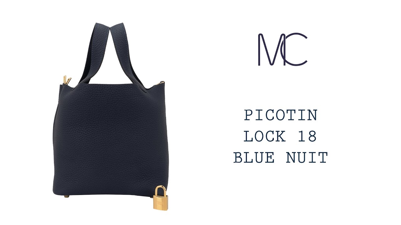 Hermès Picotin Lock 18 Tote Bag In Bleu Pale Clemence With Gold Hardware in  Blue