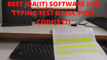 Best typing sotware for typing joa(it) post code- 817
