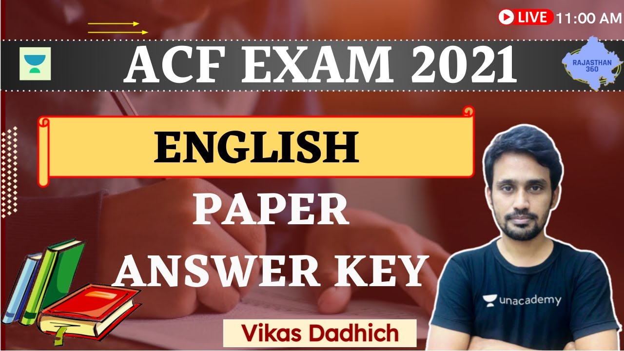 ACF Paper English Answer Key | English | ACF Exam 2021 | Vikas Dadhich ...