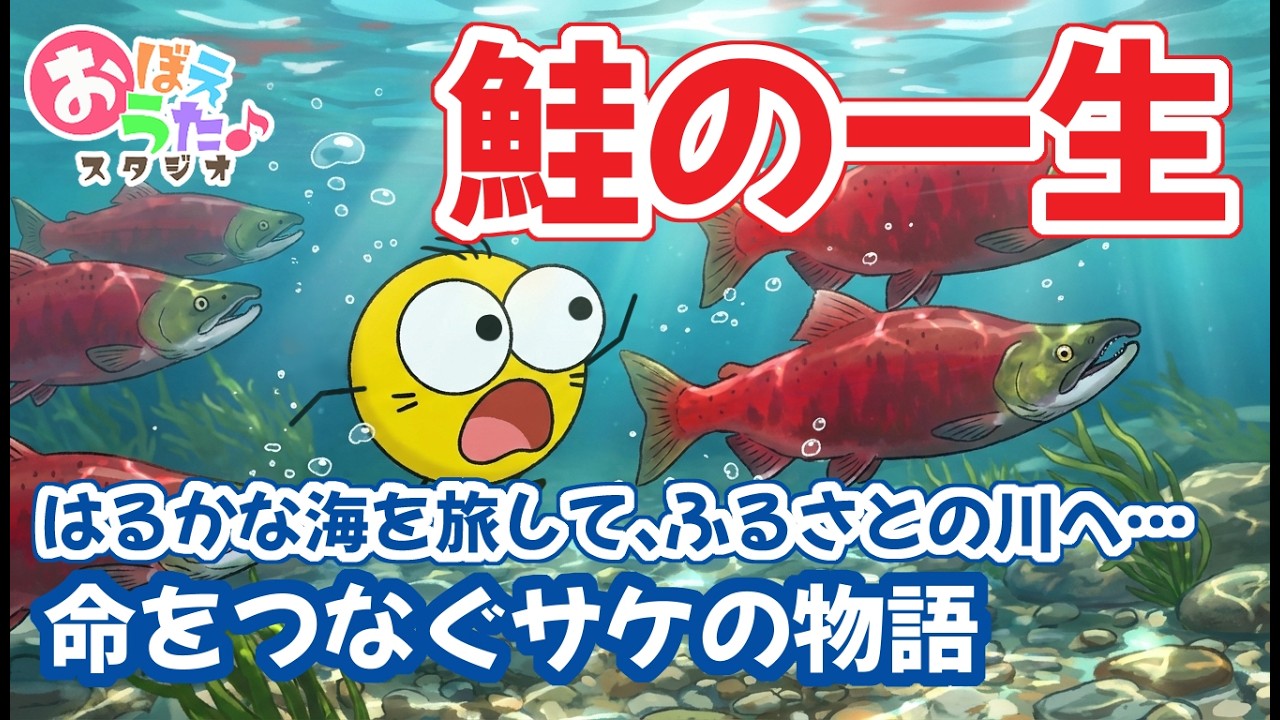 【北海道の小学生は習う！】命をつなぐサケの一生｜うたっておぼえよう