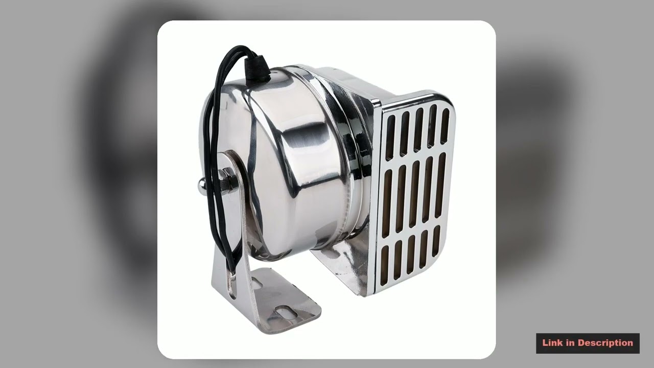 ALLREY 12V Marine Snail Electric Horn 304 Stainless Steel Super Loud Car Horn Waterproof Warning