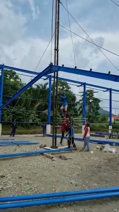 kontruksi pemasangan kuda kuda baja wf 250 #shortvideo