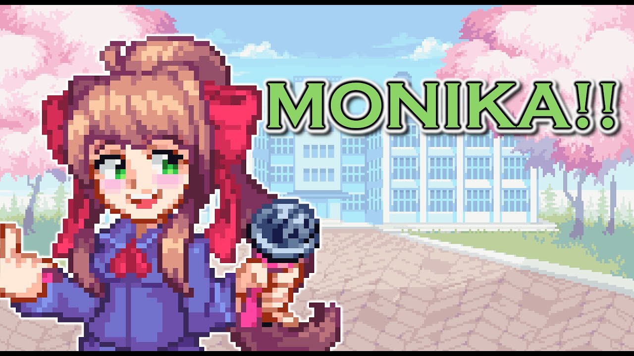 Monika Pixel Blue Skies [Friday Night Funkin'] [Mods]