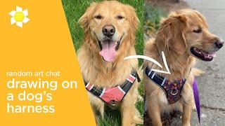 How to draw on a dog's harness