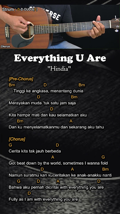 everything u are - Hindia | Tutorial Chord Gitar Mudah dan Lirik #chordgitar #everythinguare #hindia