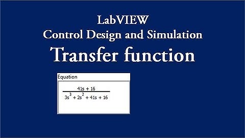 Transfer Function | Control System Experiment | LabVIEW