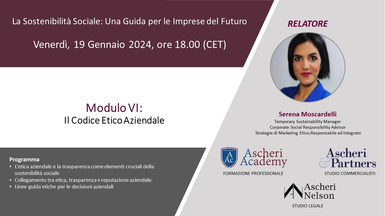 La Sostenibilità Sociale: Una Guida per le Imprese del Futuro - Modulo VI