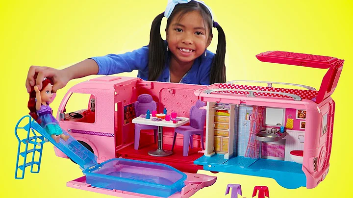 Wendy Pretend Play Jugar con Barbie Dream Camper Bus y Muecas de Princesas Disney |  Juguetes nias