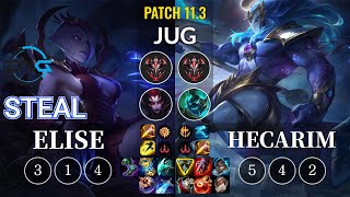 DFM Steal Elise vs Hecarim Jungle - KR Patch 11.3