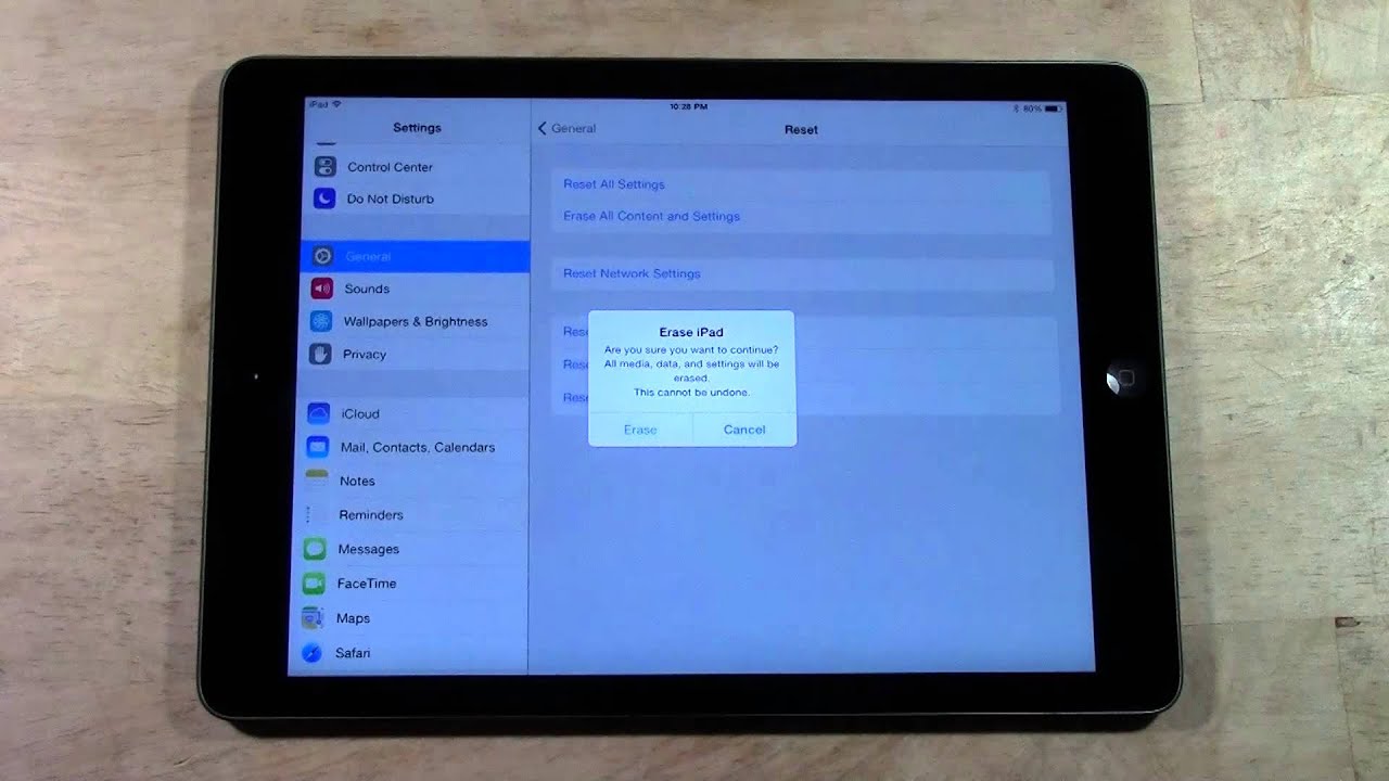 iPad Air - How to Reset Back to Factory Settings​​​  H25TechVideos​​​