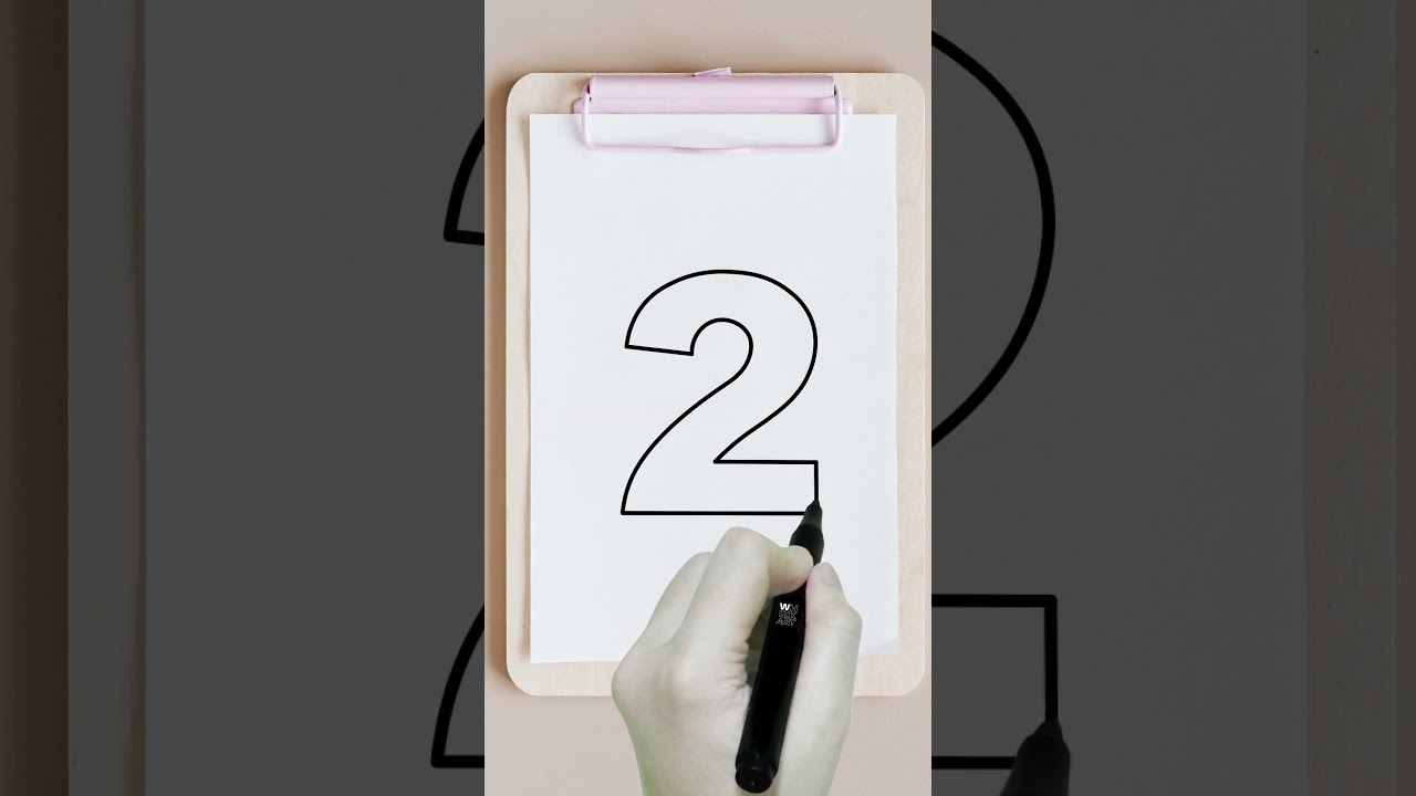 How To Draw 3D Number 2 Easy Step By Tutorial
