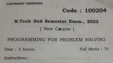 pyq question paper 2022 PPS (PROGRAMMING FOR PROBLEM SOLVING)#ENGINEERING #BEU PATNA#1ST YEAR