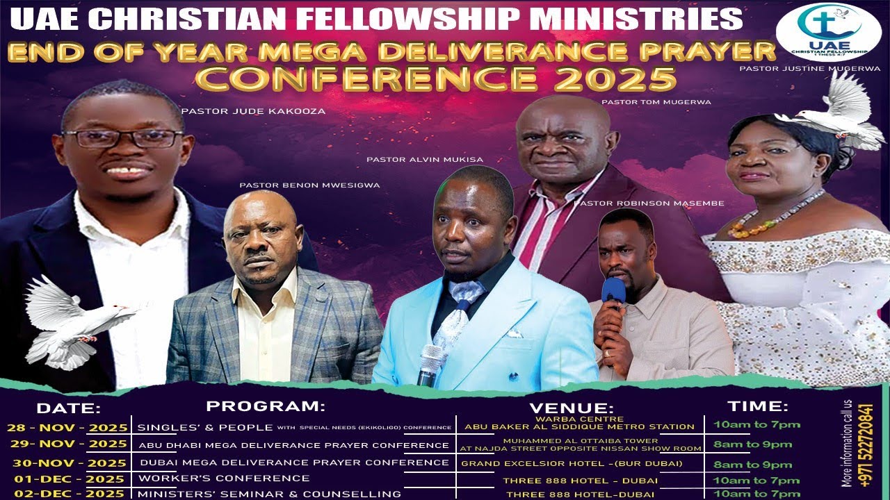 SINGLES' CONFERENCE WITH PASTOR TOM MUGERWA  @ U:A:E:CF MINISTRIES 28.11.2025