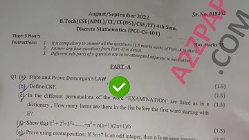 YMCA BTech 4th Sem Discrete Maths Question Paper
