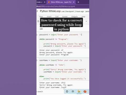 How to check for password using While Loop #python #programming # ...