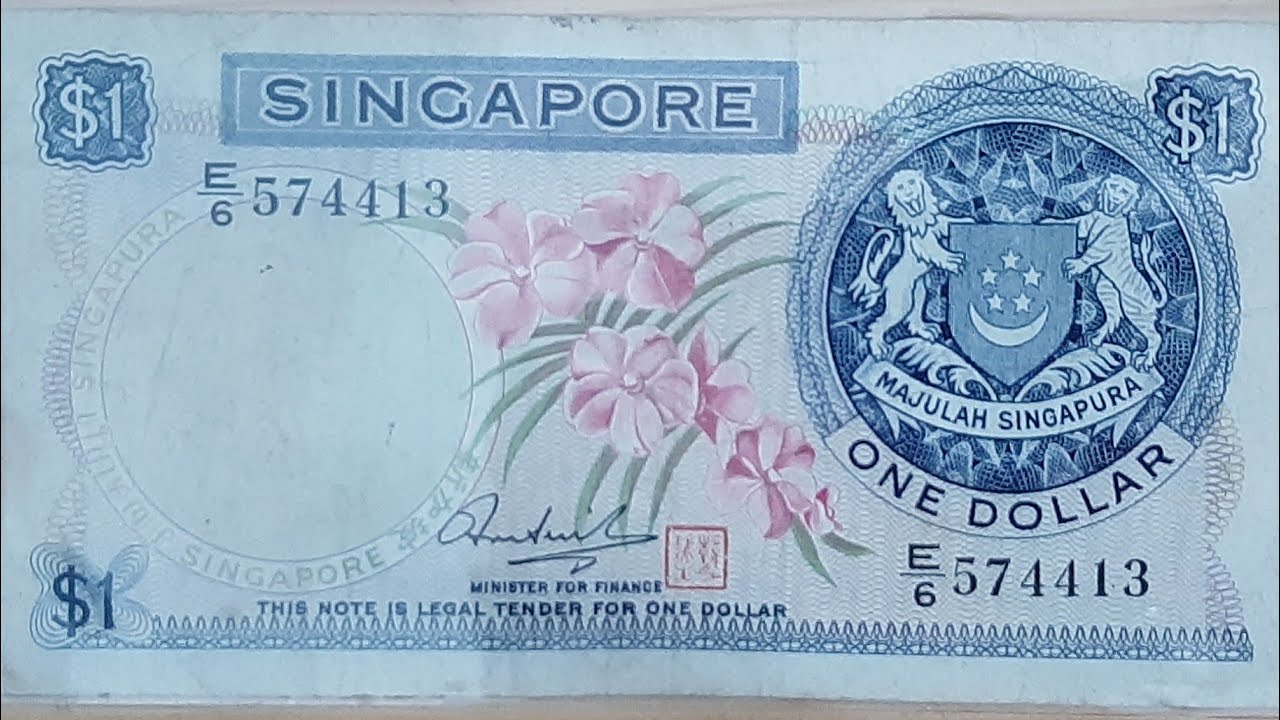 鈔票介紹】1967新加坡Singapore banknote | 一元紙鈔蘭花系列，新加坡第一系列鈔票，新加坡公寓- YouTube