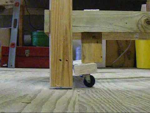 retractable casters for my work table - youtube