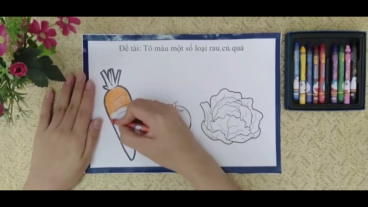 Tạo hình: Tô màu một số loại rau, củ, quả - YouTube