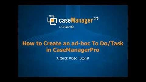 How to Add an ad-hoc To Do/Task