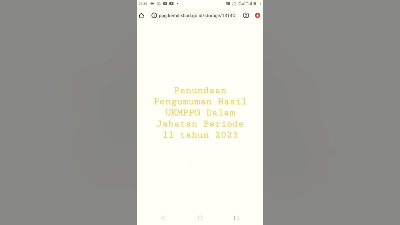 Pengumuman hasil ukmppg periode ii tahun 2023 di tunda youtube