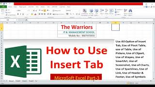 How to Use Insert Tab in MS Excel | Explain All Option of Insert Tab Part-1