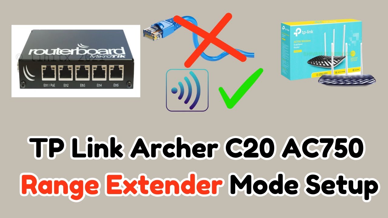 TP Link Archer C20 AC750 Range Extender Mode Setup - YouTube