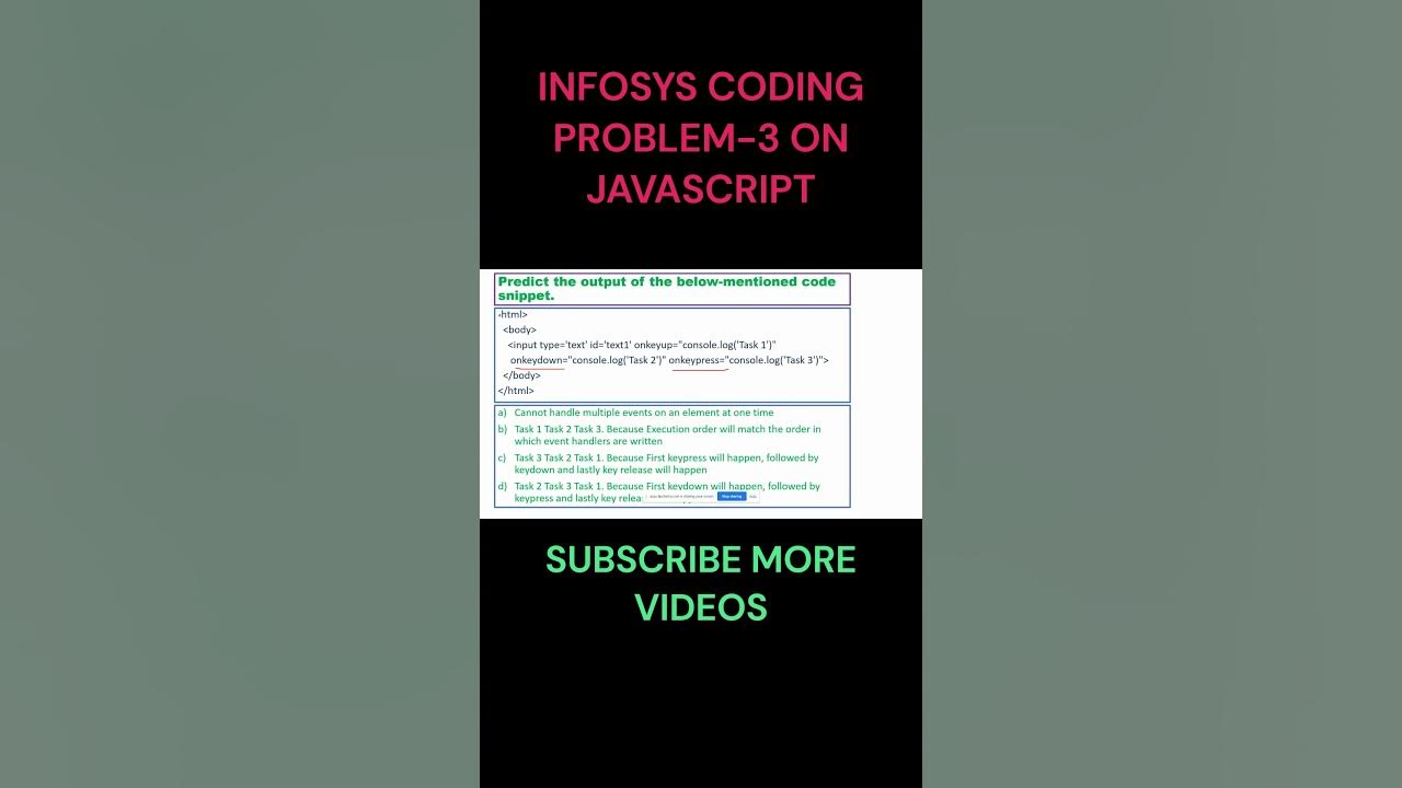 Infosys coding problem javascript events crack the interview youtube