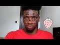 DRAWING 100 STRAWBERRIES ON MY FACE. CLICKBAIT?