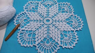 Простая салфетка крючком. Урок для начинающих. Crochet Napkin. Crochet doily patterns tutorial № 306