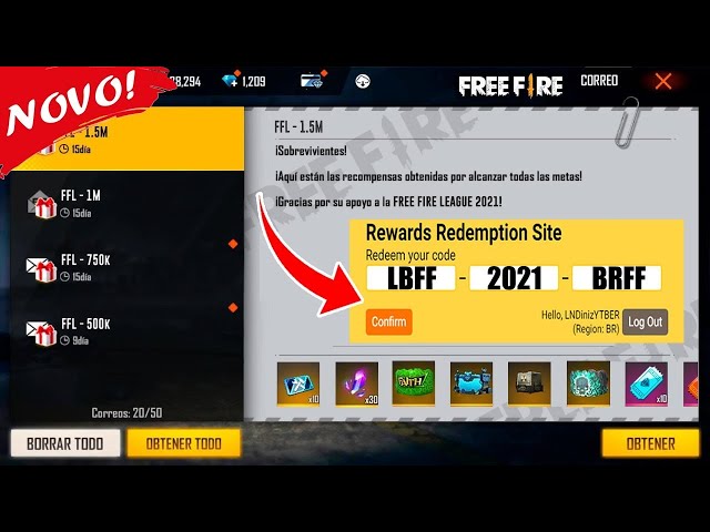 Codiguin Infinito Free Fire: codigão da LBFF 8 para resgatar no Rewards -  Free Fire Club