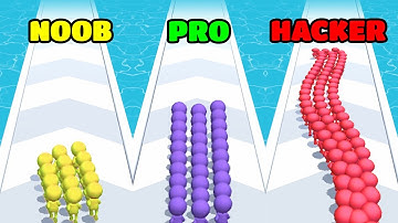 Crowd Snake Gameplay - NOOB vs PRO vs HACKER (iOS/Android)
