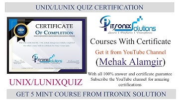 Itronix Solutions UNIX/LUNIX Quiz | Itronix Solutions Quiz Certification