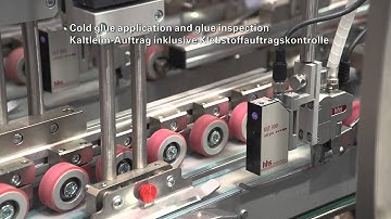 2 up folding carton system with inline BSR 550 Servo Diecutter and 091.1 Folder Gluer from MBO