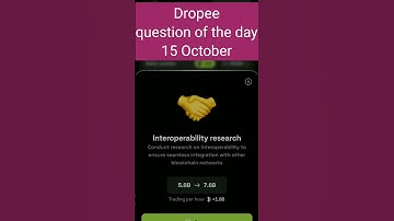 Dropee question of the day 15 October | Dropee question of the day@CryptoTechSunil