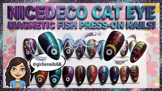 Fish Press-on Nails  / NiceDeco Cat Eye Magnetic Polish 