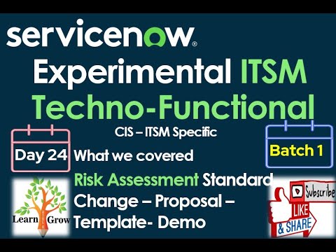 ITSM Batch 1 | Day 24 | Risk Assessment - Standard Change - Proposal - Task -Template and Demo