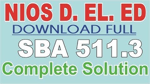 Nios Deled SBA 511.3 Contribution to school programmes full solved in Hindi by drashti education