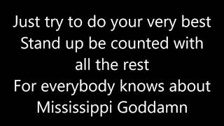 Nina Simone  Mississippi Goddamn Lyrics Resimi