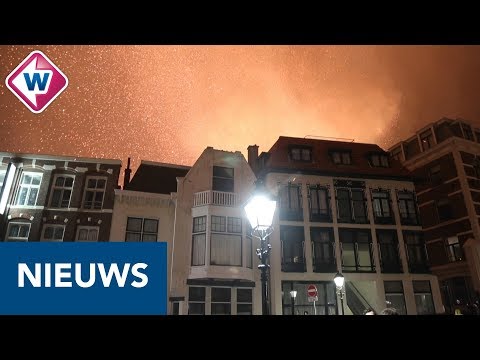 Bizarre beelden: vonkenregen op Scheveningen