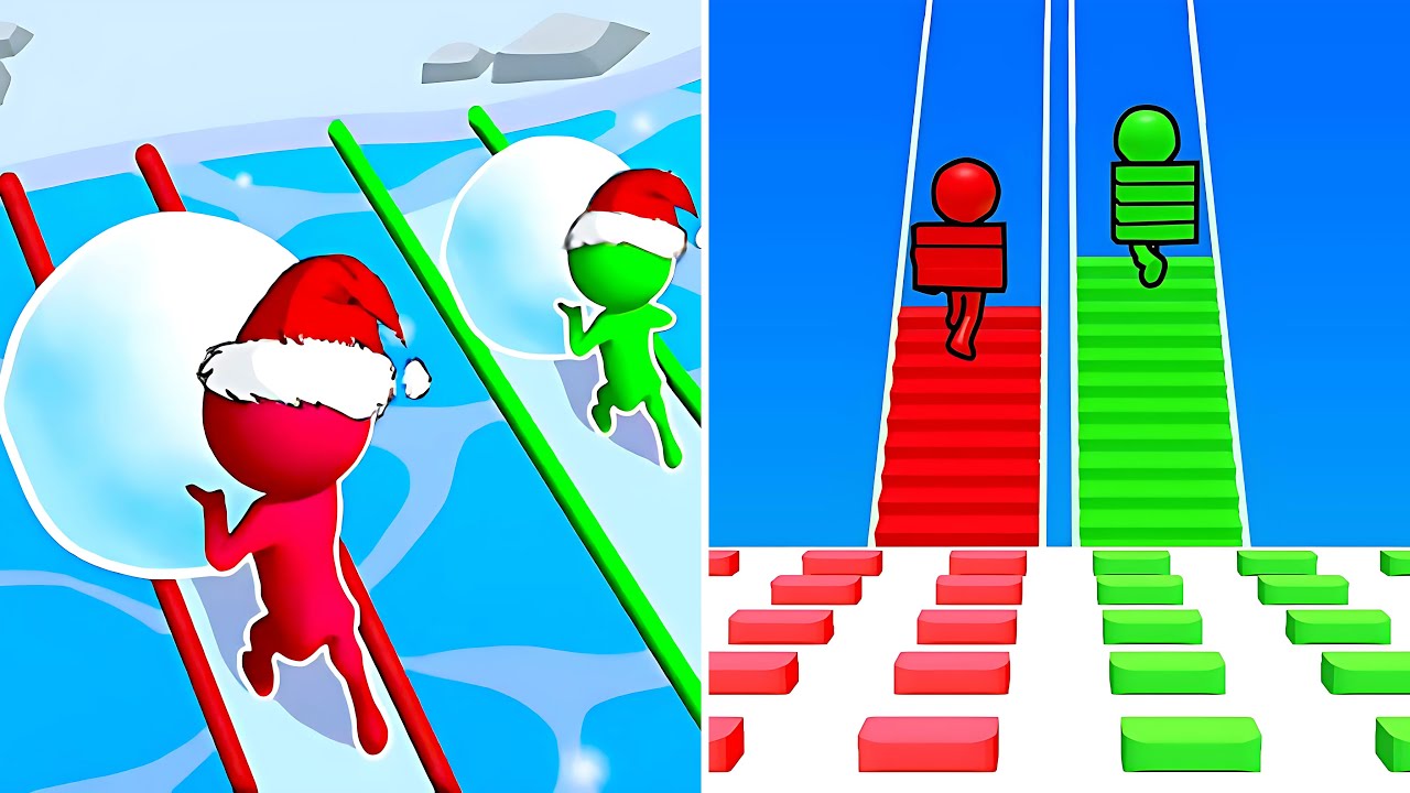 Snow Race 3D🆚Bridge Race Walkthrough Android IOS Update All Levels Gameplay KUT11