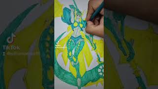 dibujando a Ophanimon #drawing #art #painting #easydrawing #digimonadventure #digimon #digimontcg