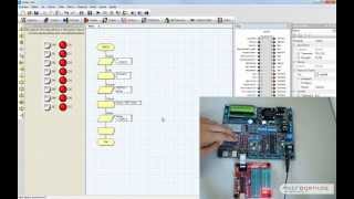 Flowcode v5 - Teclas e Leds