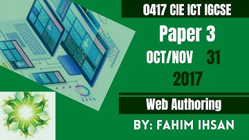 IGCSE ICT 0417/P31/2017 October - November Web Page