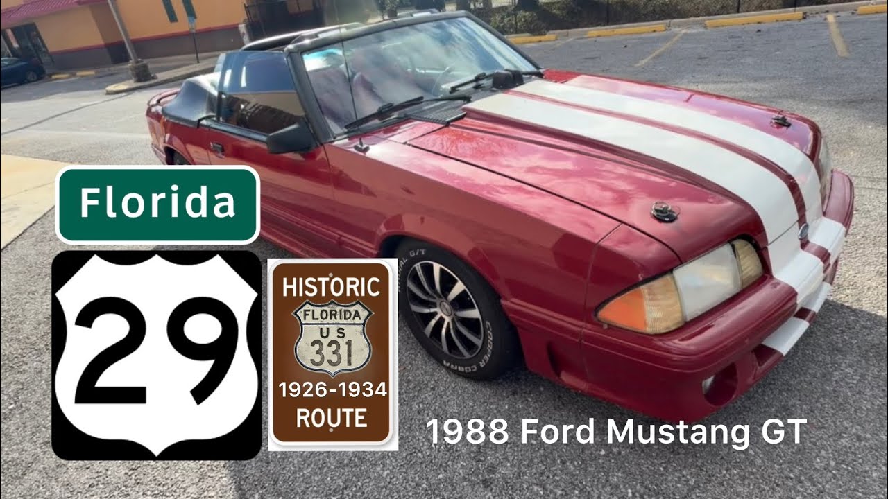 Driving US 29 in Florida with a 1988 Ford Mustang GT