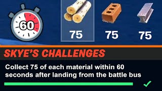 Collect 75 of each material within 60 seconds after landing from the battle bus