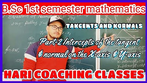 2- Intercepts of the tangent and normal on the X-axis and Y-axis